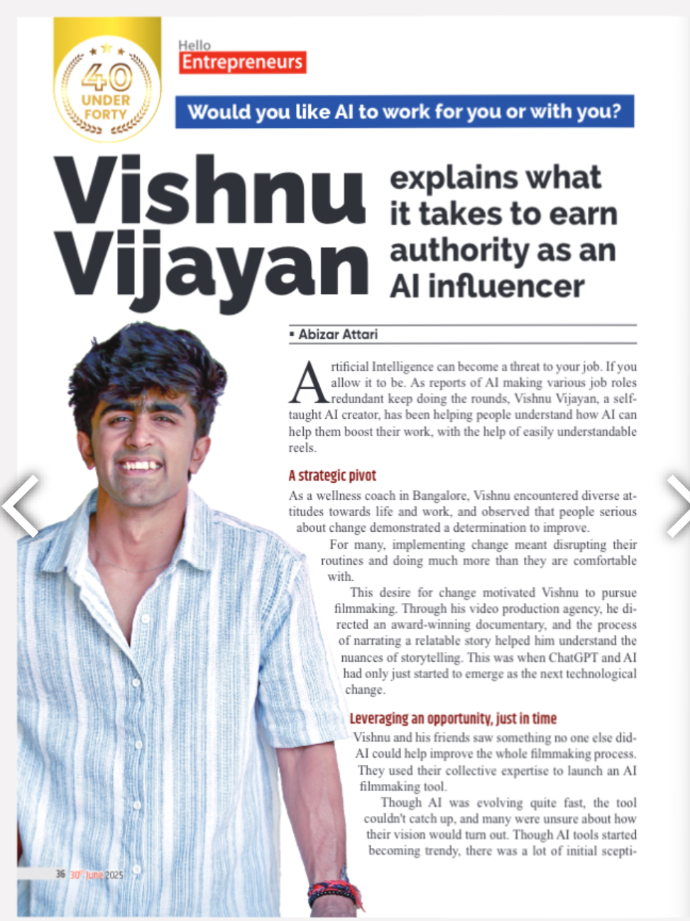 Magazine Feature - Vishnu Vijayan